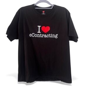 Hanes Short Sleeve T-Shirt Black with Red Heart Graphic Men’s Size XL NWOT